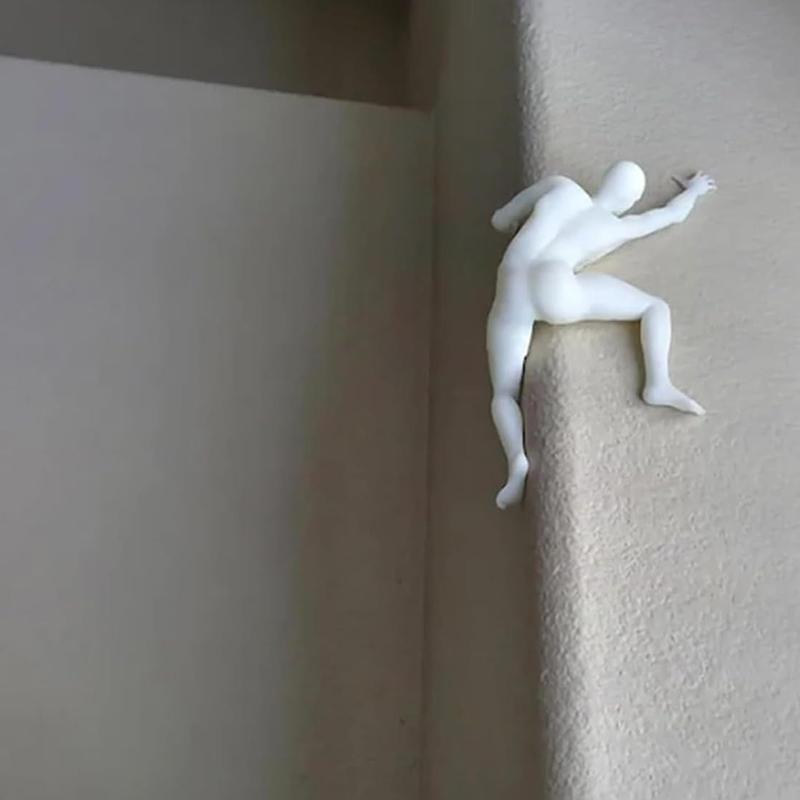Unique Climber Sculpture Wall Decor Funny Resin Mountaineering Sculpture Room Decoration Wall Decor Children Birthday Gifts