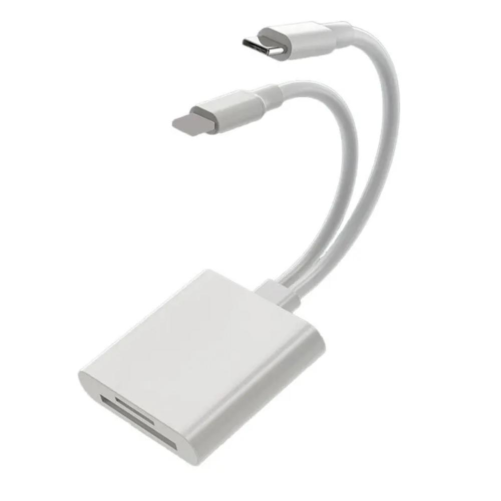 

2 в 1 OTG Card Reader Type C Lightning to SD TF Memory Card Adapter для ПК, ноутбука, iPhone, Multi Smart Card Reader, не требуется приложение