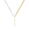 South Korea's Dongdaemun Personality Design Pearl Stitching Necklace Temperament Fashion Necklace Net Red Simple Retro Clavicle