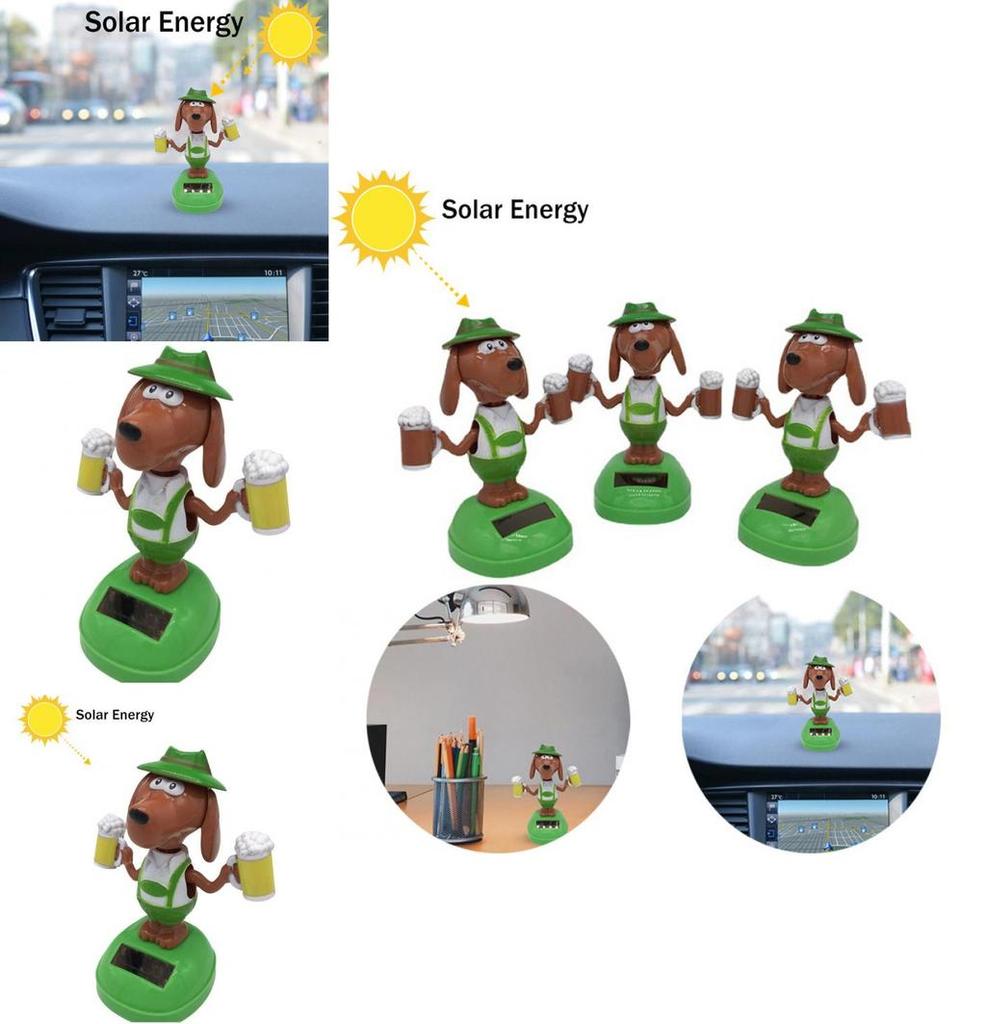 Lustiges solarbetriebenes Bierhund Schaukel-Tanz-Spielzeugauto Dekoration Einzigartiges Geschenk für Kinder