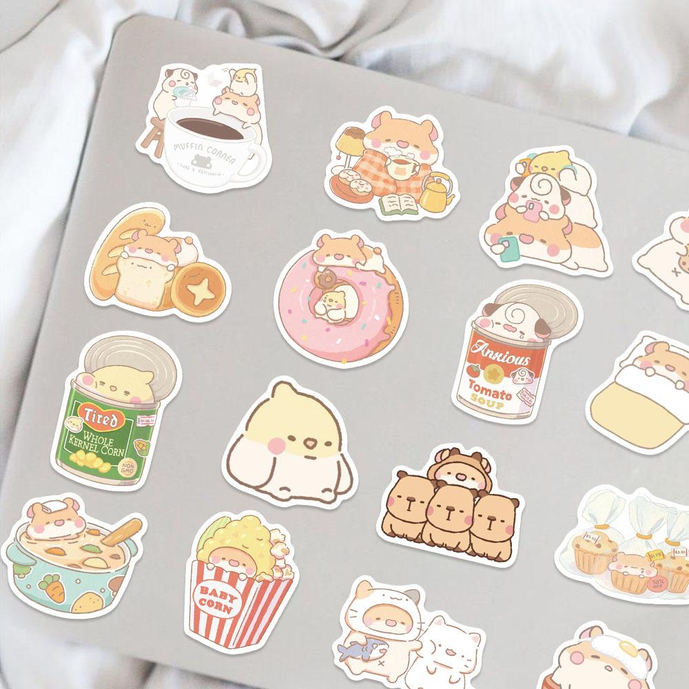 50 Cartoon Bread Mouse Doodle Stickers Decorate Guitar Notebook Suitcase DIY Waterproof Stickers