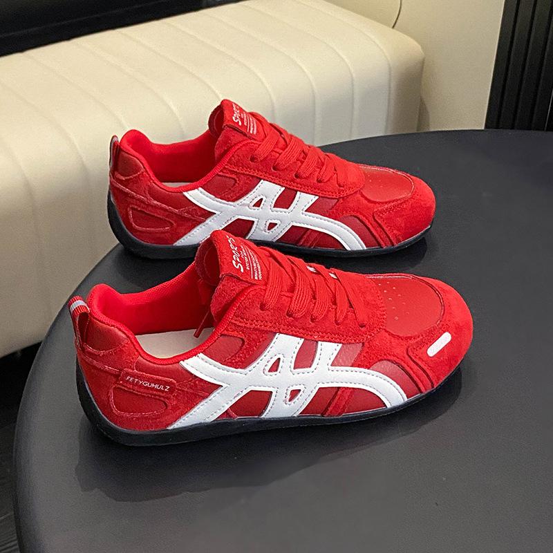 Red women's shoes new autumn versatile breathable lightweight non-slip flat bottom