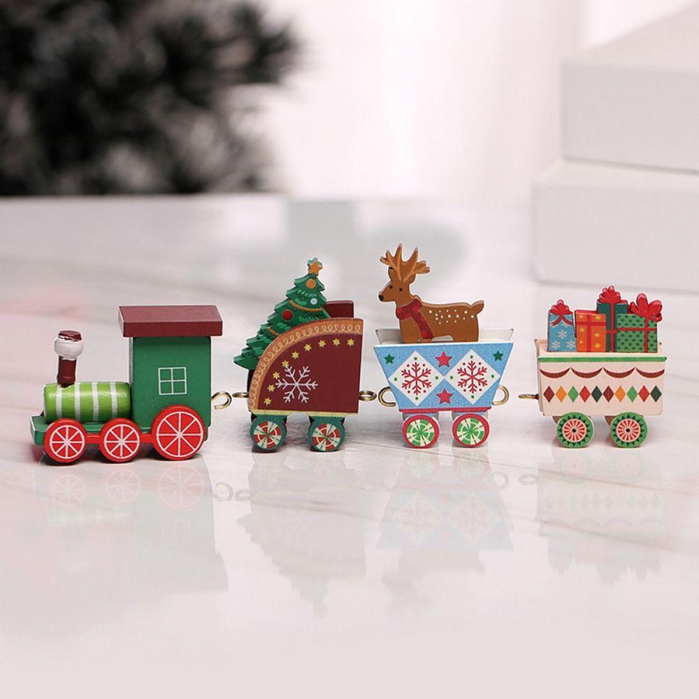 Cartoon Animal Christmas Train Multicolor Mini Christmas Tree Train Ornament