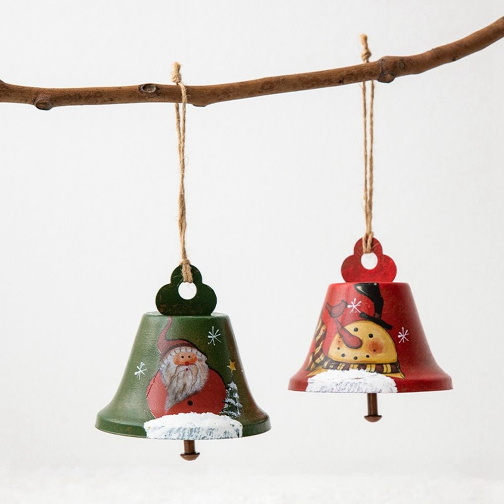 

Santa Claus Santa Claus Bell Pendant Iron Christmas Tree Pendant Retro Jingle Bells Happy New Year