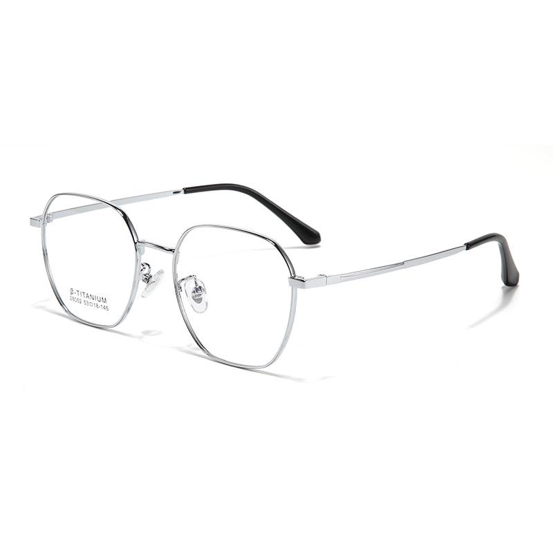 Retro Polygon Ultra-light Myopia Glasses Frame: Fashionable, Versatile, High-quality Metal Eyeglasses.