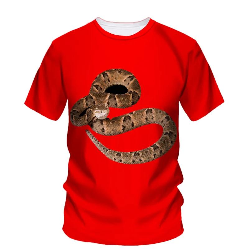 3D Print Scary Snake T Shirt Men Python Animal Graphic Tees Summer Street Women O-Neck Tops Loose Fashion Oversize T-Shirts