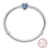 Bracciale Argento 925 Originale 17-20CM Stella Luna Sole Quadrifoglio Zircone Verde Bracciali Adatti Fai da Te Ciondoli Gioielli Compleanno Regali