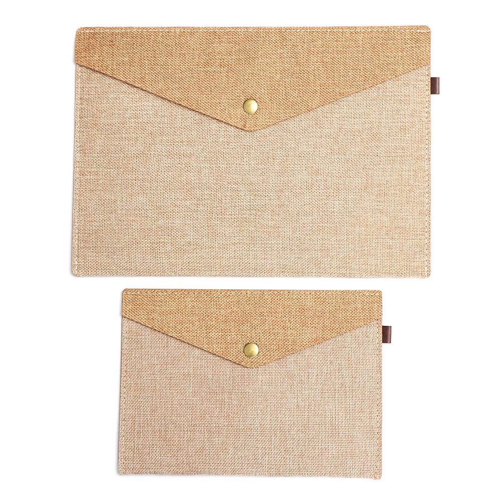 Cartellina per Cancelleria Semplice Elegante A4 A5 Busta per Documenti Tela Imitazione Lino Feltro Busta per Documenti Portfolio Valigetta per Ufficio Studio