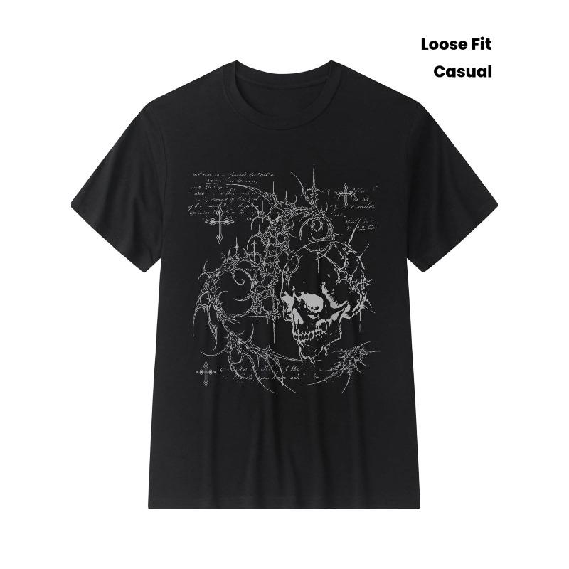 Gothic Dark Unisexs Y2K Gothic Alternative Style Tshirt Summer New Casual Fashion Unisex Tshirt S