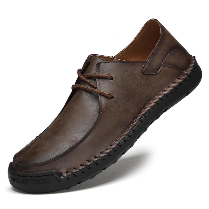 Fashion Fashion Brand Men's Pure Handmade Comfortable Slip on Casual Sewing Shoes Spring Men's Breathable Soft Soled Casual Sports Shoes