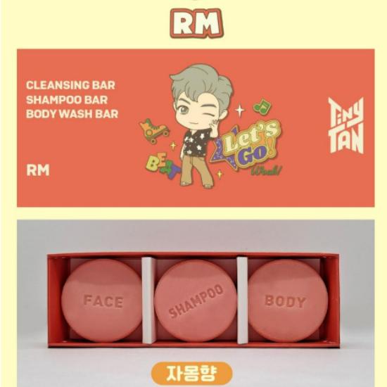 BTS TinyTAN Reiseset (3-teiliges Set) Reinigungsstück, Shampoo-Stück, Duschgel-Stück – Option 4