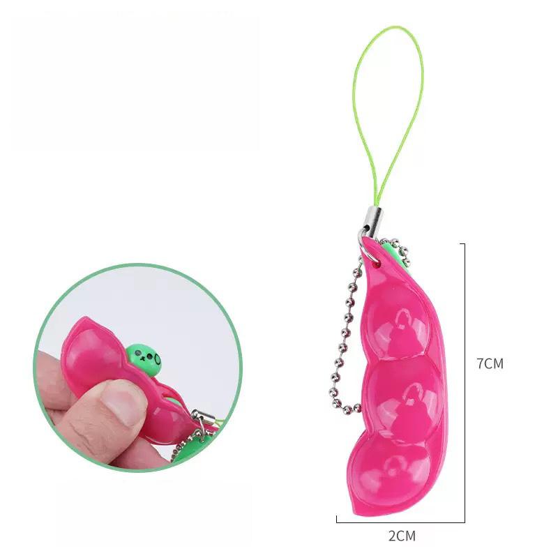 Fidgetleksaker Edamame Squishy Nyckelring Stresslindring Klämbönor Bönor Söt Vuxenleksak Avstressningspaket