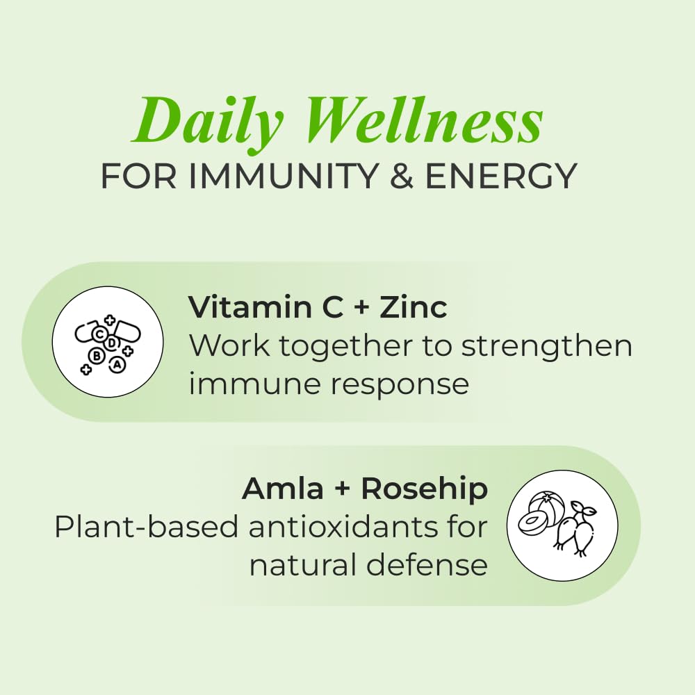 Nutrela Vitamin C and Zinc Capsules for Men & Women 60 Count Pack of 2 Immune Support & Skin Care