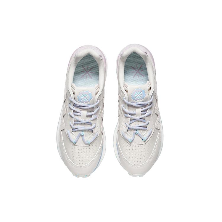 New LiNing Marshmallow Cushioning Wear Resistant Low Top Sports Casual Shoes Women's White Gray ABCS002-2