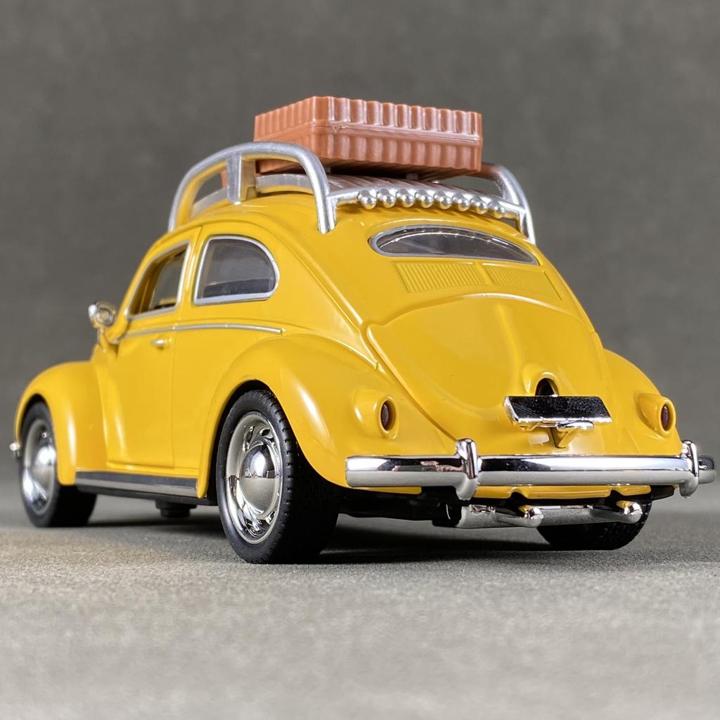 1:32 Volkswagen Beetle Travel Version Compact Sedan Alloy Metal Diecast Model Car Children's Toy Car Classic Retro Cars Holiday