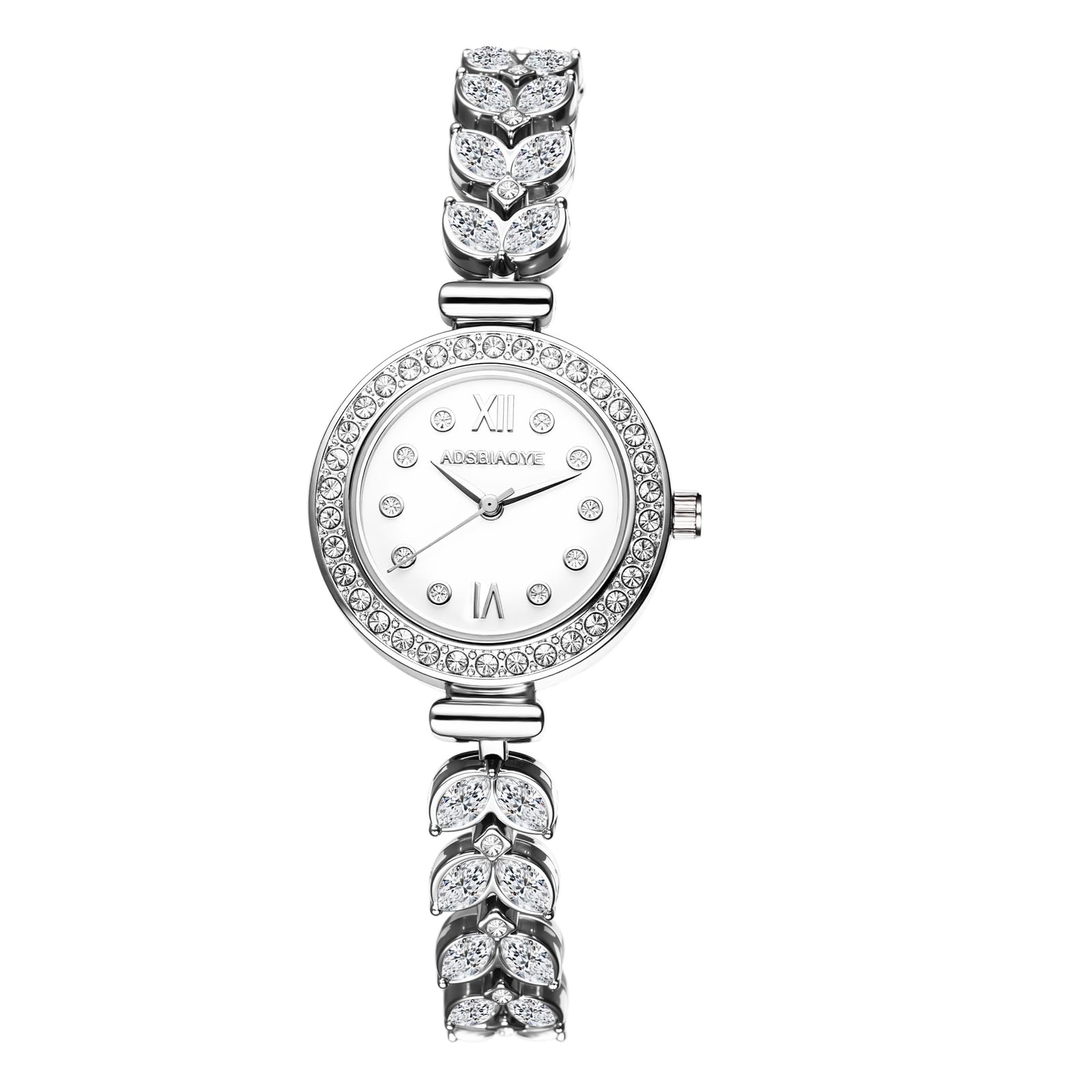

Cute, Sparkly Silver Watch for Women: Waterproof, Diamond-Length Analog Display Quartz Watch, Stylish Fashion Watch for Women - Perfect Gift for