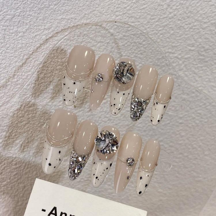 Wearing Nail Advanced Sense Spring and Summer Flash Diamond Butterfly Handmade Nail Piece Spice Girl Wearing Nail Piece