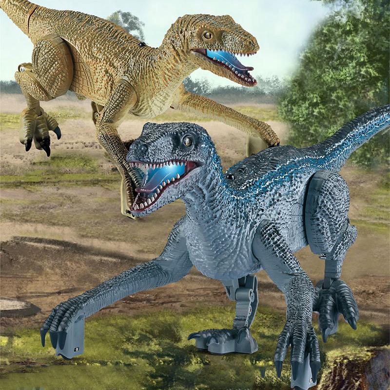 Remote Control Dinosaur Toys with LED Light and Movable Joint Battery Powered Birthday Xmas Gift for Kids Boys Girls