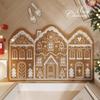 Christmas Entrance Rug Gingerbread House Floor Mat Dirt Scrubber Washable Vintage Holiday Doormat with Non-Slip Backing for Front Door Entryway Porch