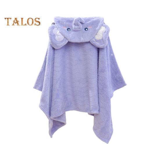 Children Coral Velvet Hooded Bath Towel Cloak Cartoon Animal Shape Faster Absorption Technology Animal Ear Hood Baby Shower Robe