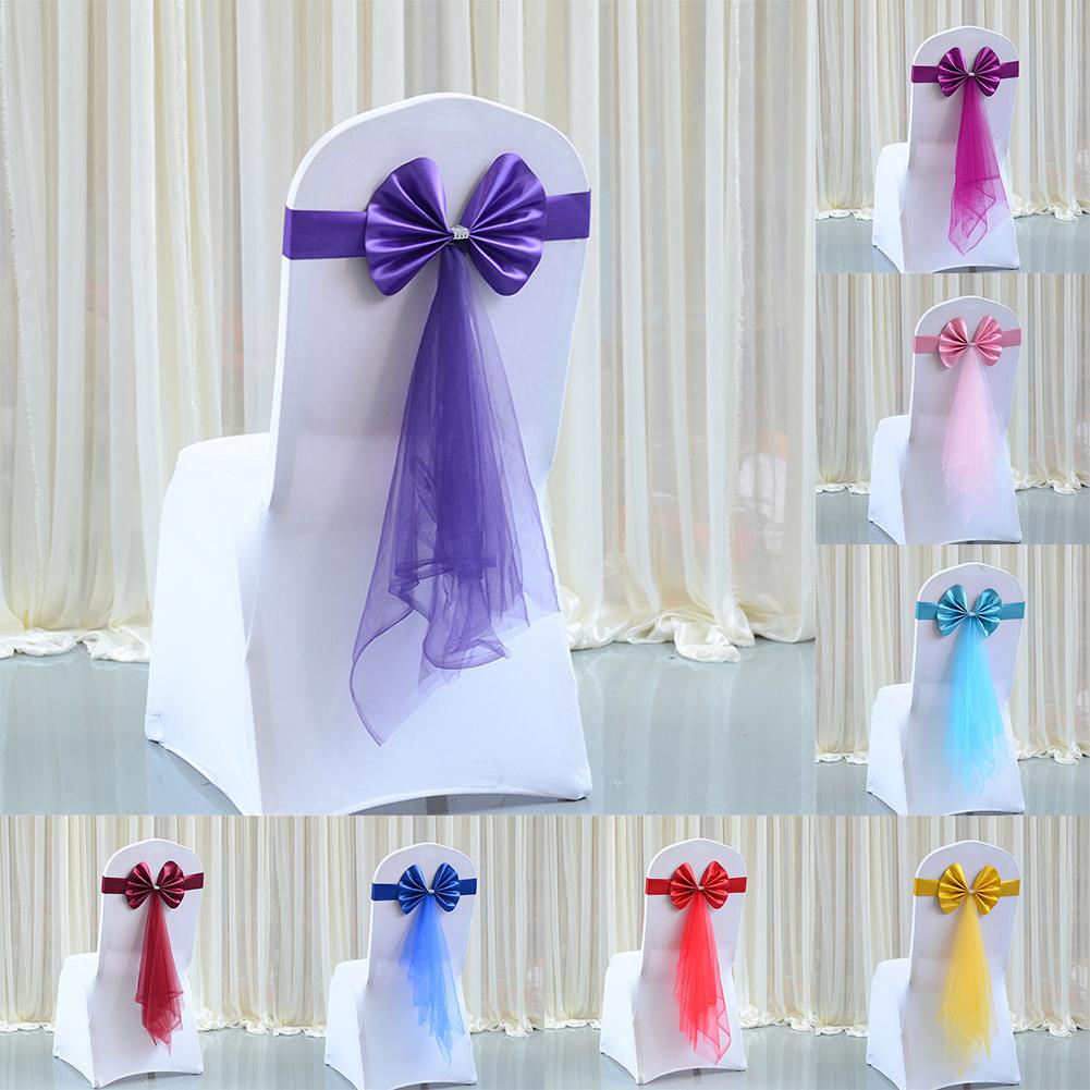 Chair Backs Bow Chair Cover Bands Composite Fabric Elastic