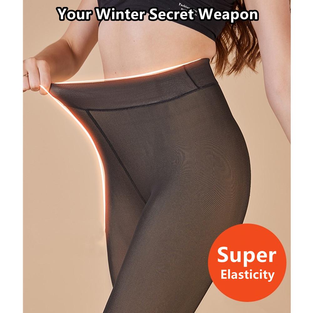 Women's Thermal Fleece Lined Tights, Winter Warm Footed Leggings