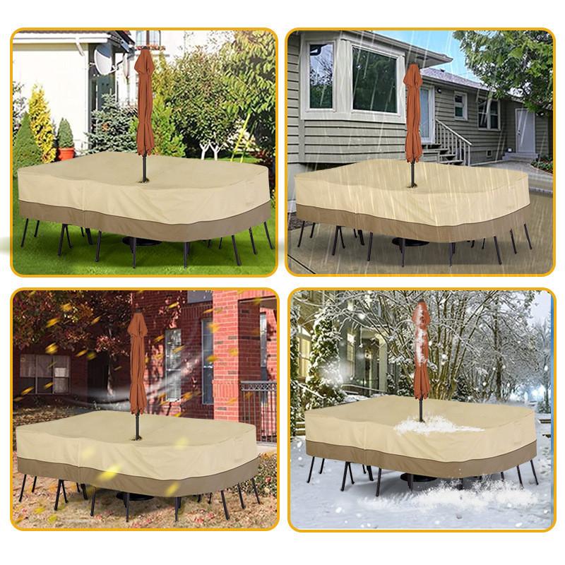 Durable 190t Silver-coated Oxford Fabric Garden Furniture Dust Cover Beige And Coffee Color