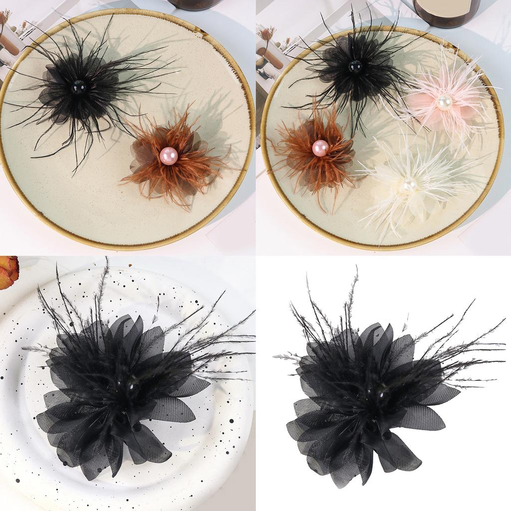 Pearls Flower Artistic Applique for Hair Clip Clothes Hat Sewing Brooch DIY Scarf Wedding Dress Decors Accessories