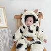 Adorable Cow Winter Romper - Cozy Lamb Wool for Newborns