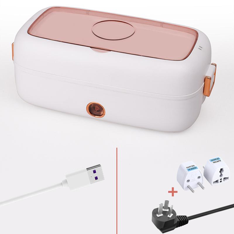 USB Portable Electric Lunch Box 5V 12V 24V Car Truck Camping Work School 220V Food Heated Warmer Container Stainless Steel Set