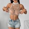 Pearls Body Chain Bra Multilayer Pearls Chest Chain Body Accessories Jewelry for Women Nightclub Raves Body Jewelry