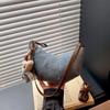 Retro Cow Horn Denim Underarm Bag: 2026 Trendy Niche Design, Women's Single Shoulder Crossbody Bag