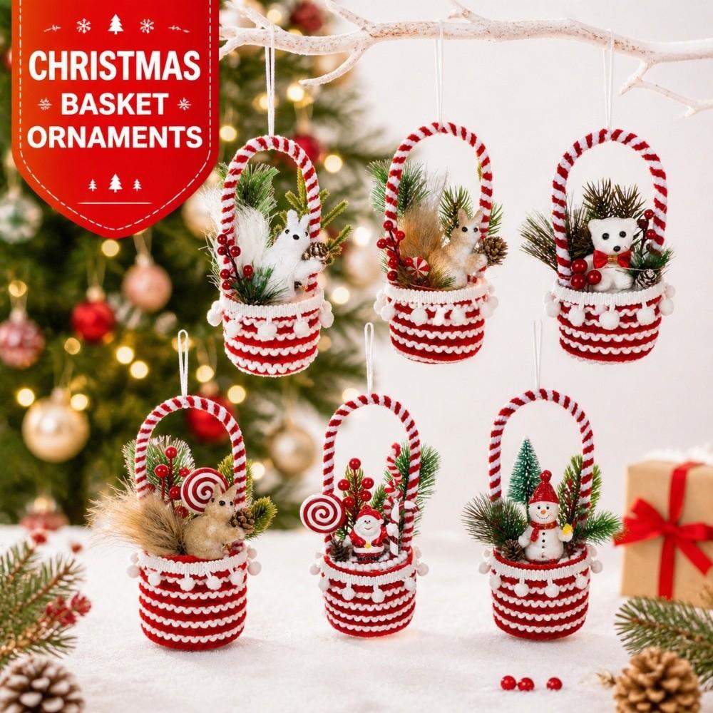 Party Atmosphere Christmas Candy Basket Hanging Design Christmas Tree Pendant Desktop Display