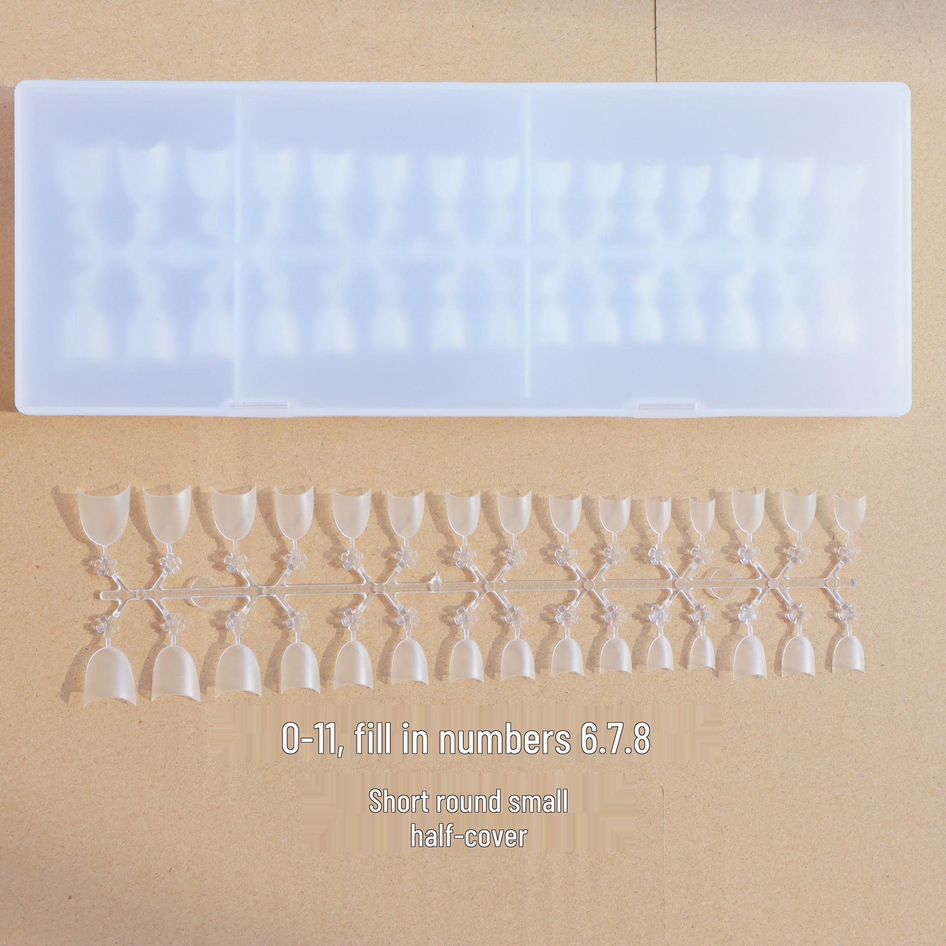 

Crescent Ultra-Thin Seamless Floral Short Tapered Round Manicure Nail Tips