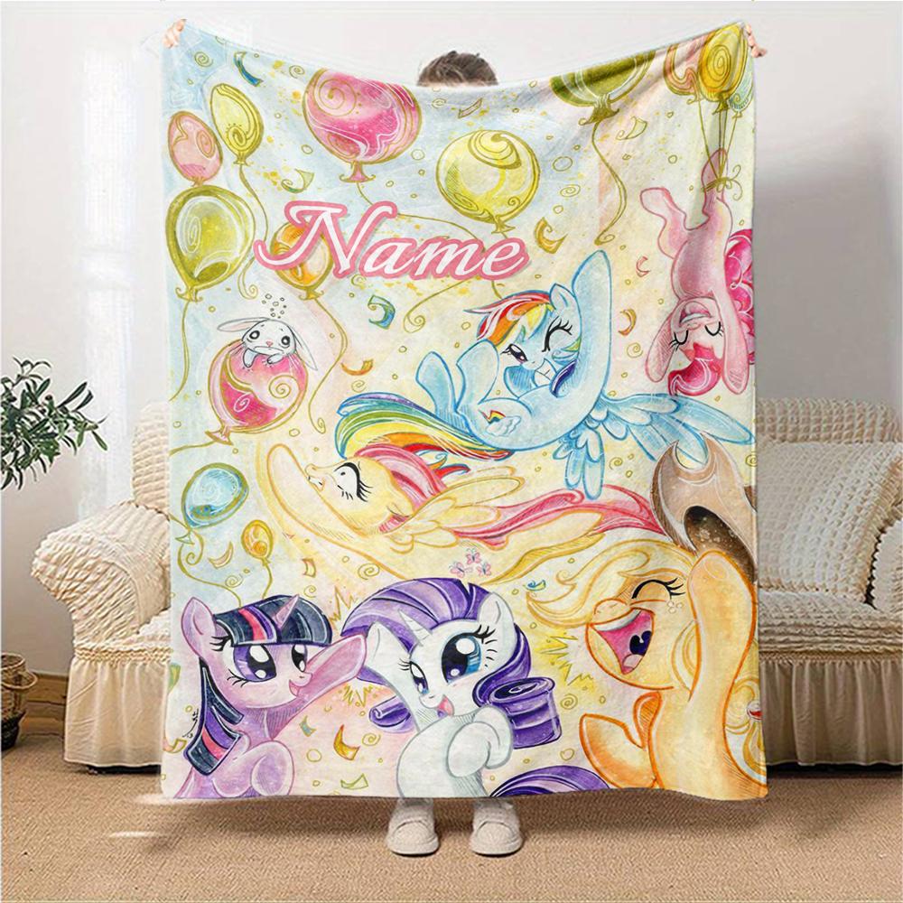 Custom Name Rainbow Dash Party Party Blanket For Couch Bed Plush Cozy Fuzzy Blanket Super Soft Warm Blankets For Fall And Winter 0916116