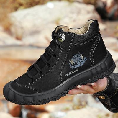 Winter Herrenschuhe Warmes Plüsch Handgenäht Rutschfest Outdoor Herrenstiefel Mode Herren Knöchel Wanderschuhe Hochwertige Sneakers