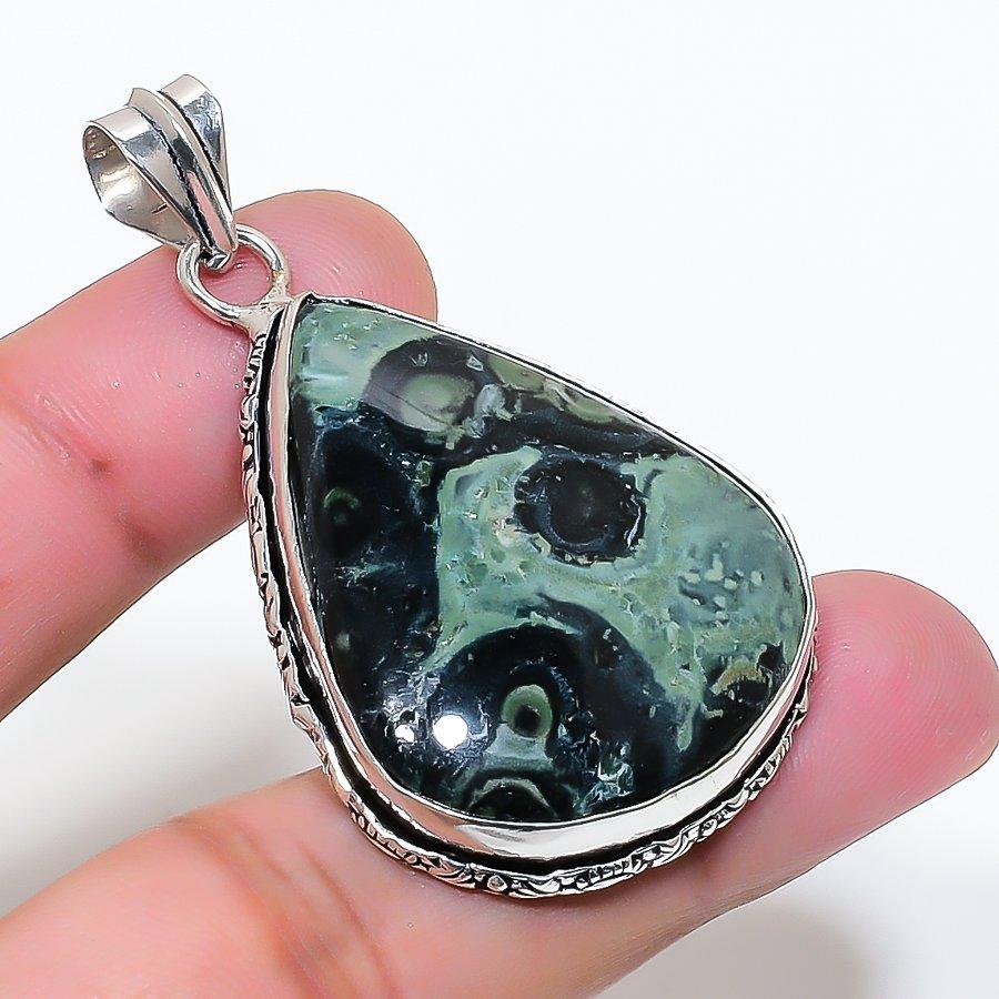 Natural Kambaba Jasper Gemstone 925 Sterling Silver Jewelry Pendant 2.05 AP-15686