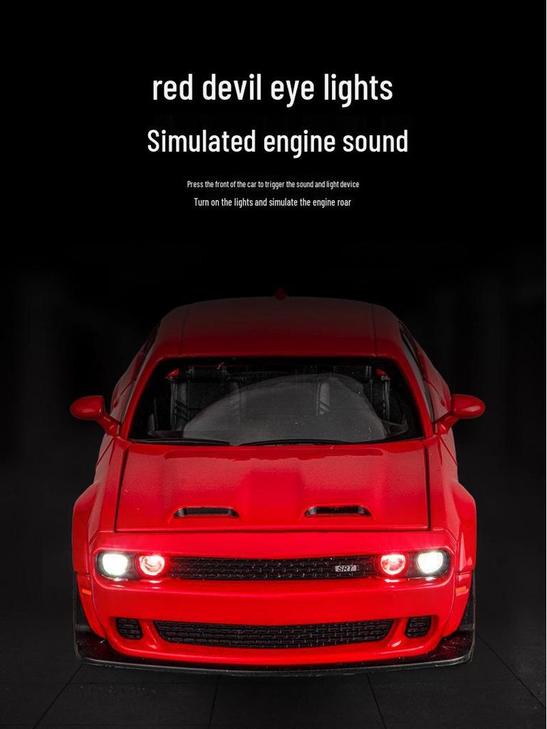 Jiaye 1/32 Dodge Hellcat Alloy Pull-Back Toy Car with Sound and Light