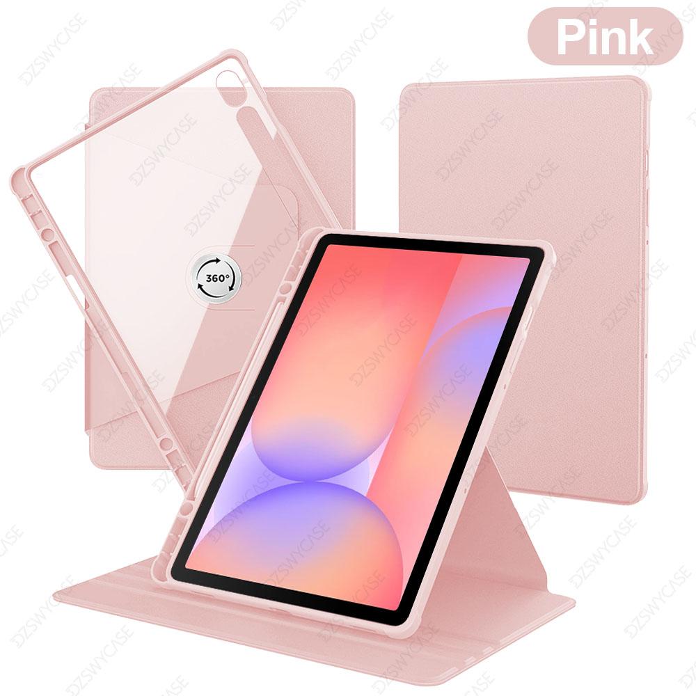 

Чехол Совместим с Samsung Galaxy Tab S10 / S9 FE / S10 Lite 10,9 дюйма / S9 11 дюймов, Защитная обложка с вращением на 360 градусов розовый