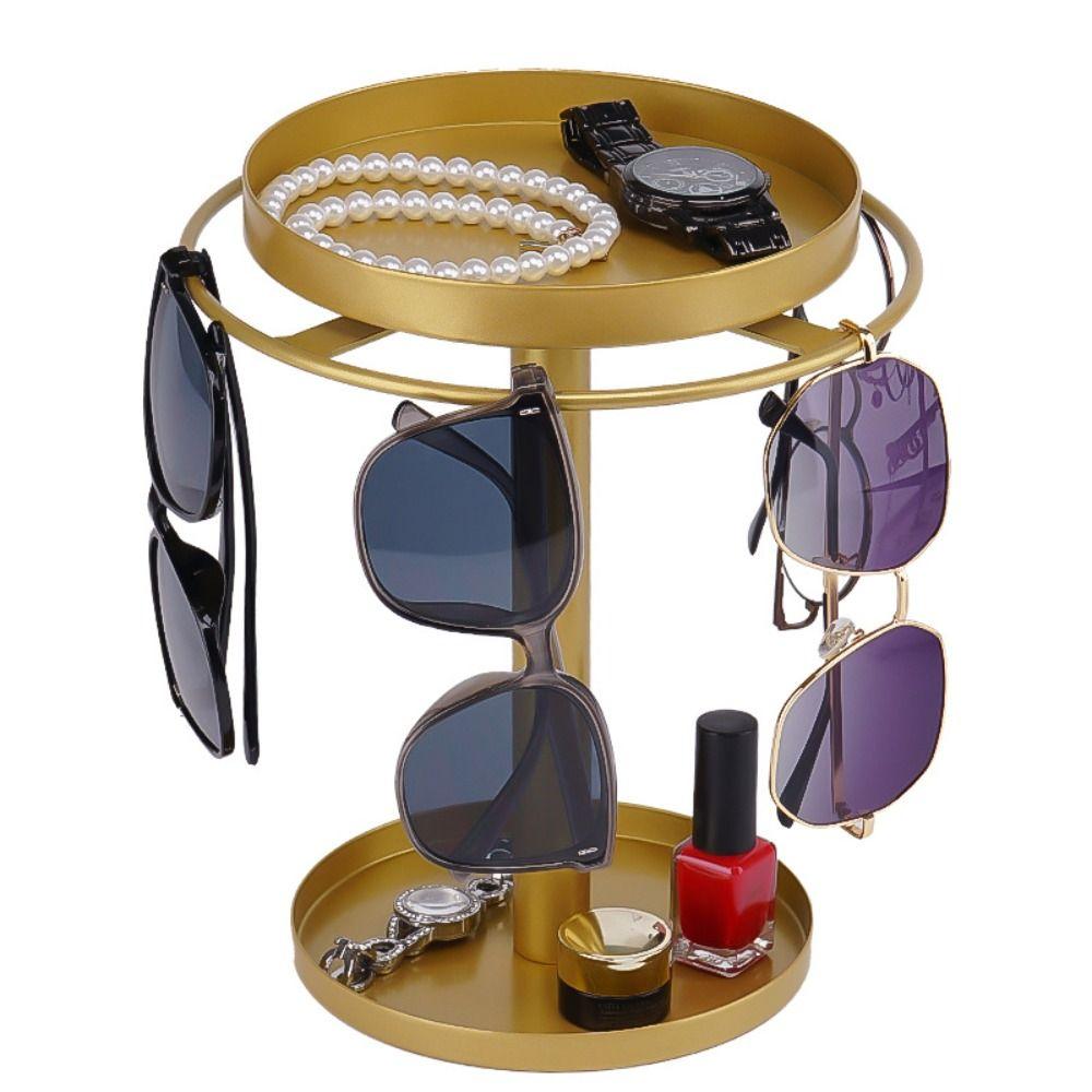 360° Rotating Sunglasses Rack Stainless Steel Glasses Stand Eyewear Display Tabletop Decor