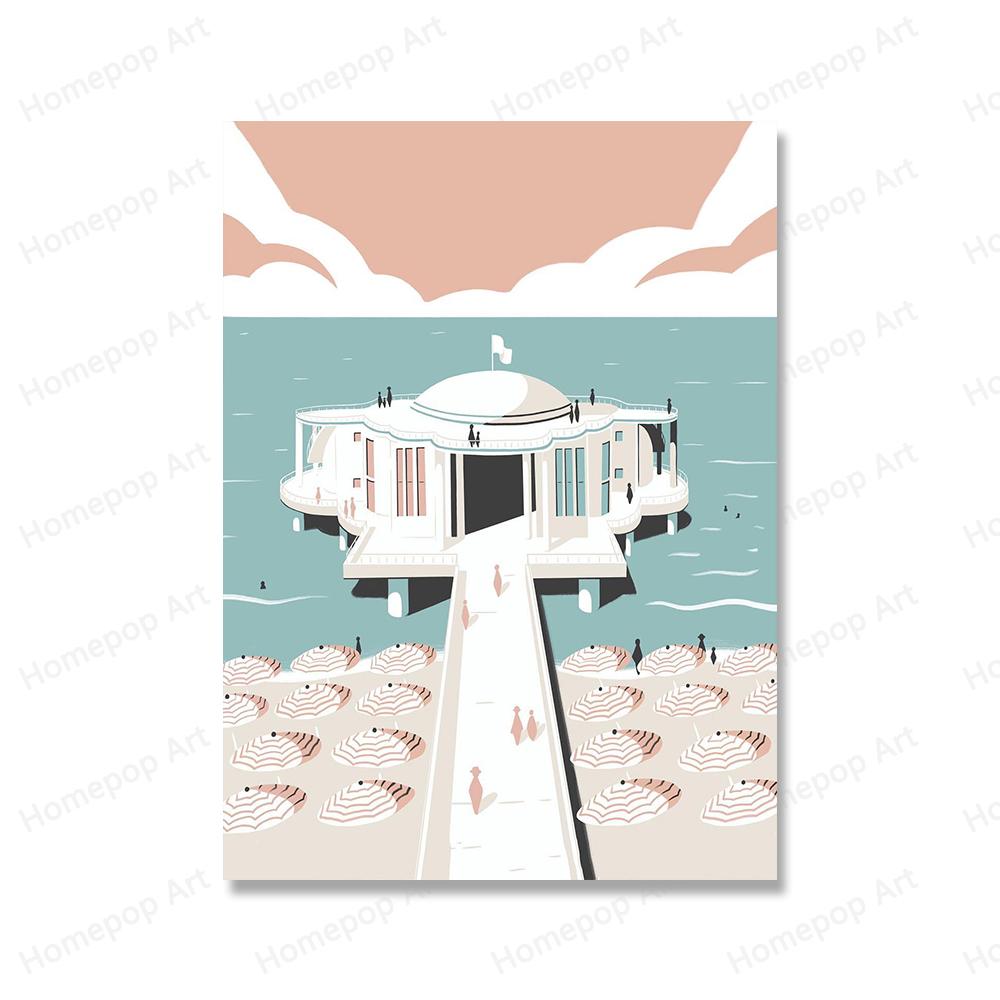 Reise Leinwand Gemälde Drucke Nordic Wand Kunst Bilder Landschaft Strand Leuchtturm Segel Poster Moderne Dekoration Geschenk