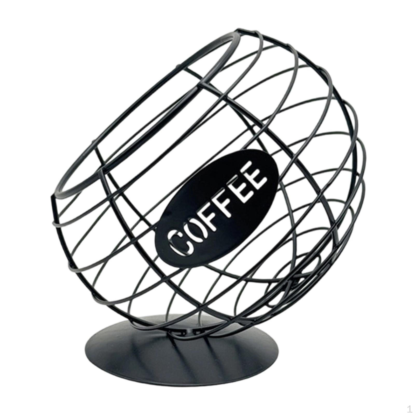 

Coffee Capsule Holder, Container, Cage, Decorative Storage, Large Capacity, Bar Accessories, Black 12cmx16cm