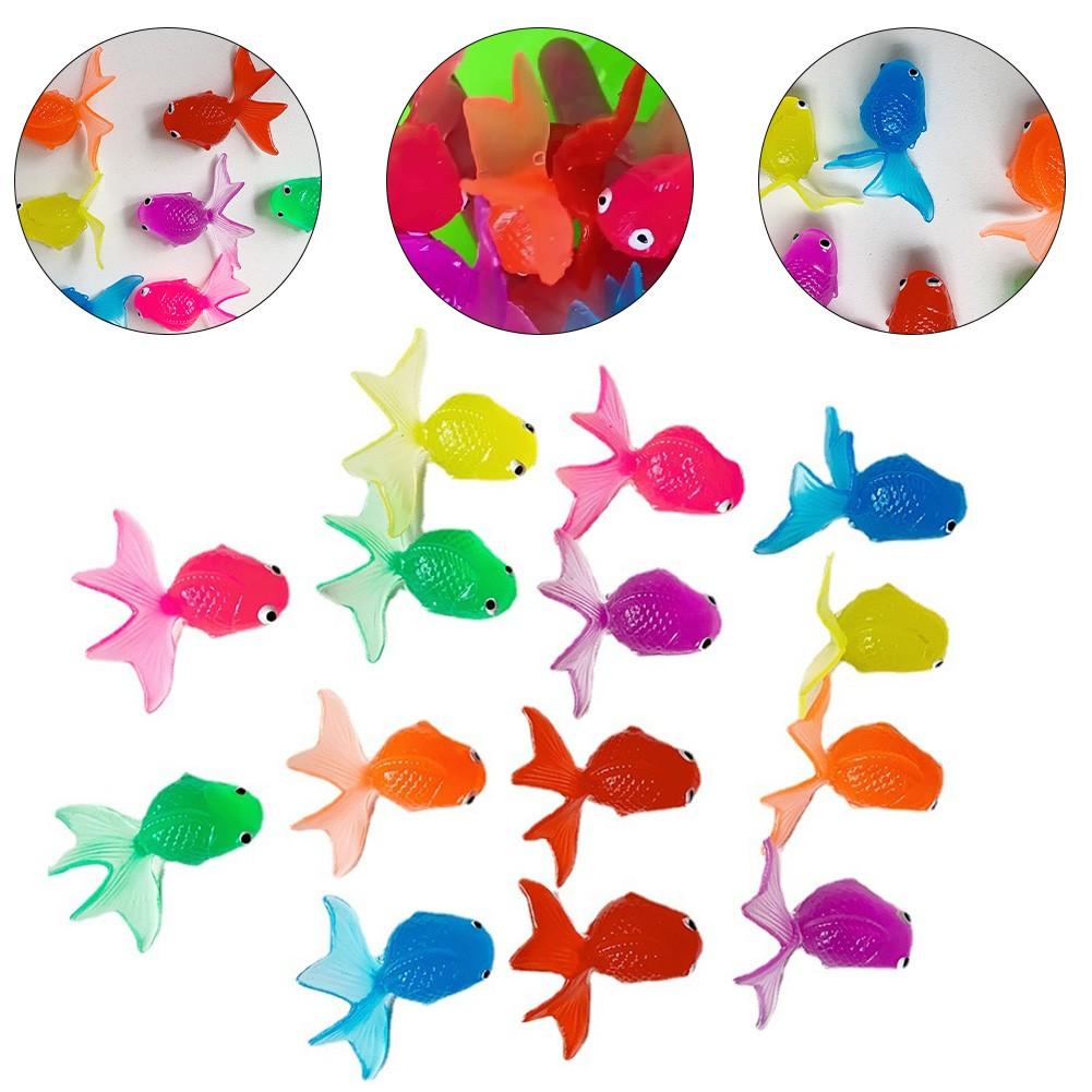 Colorful Bath Toys Rubber Goldfish Toys Birthday Party Favors