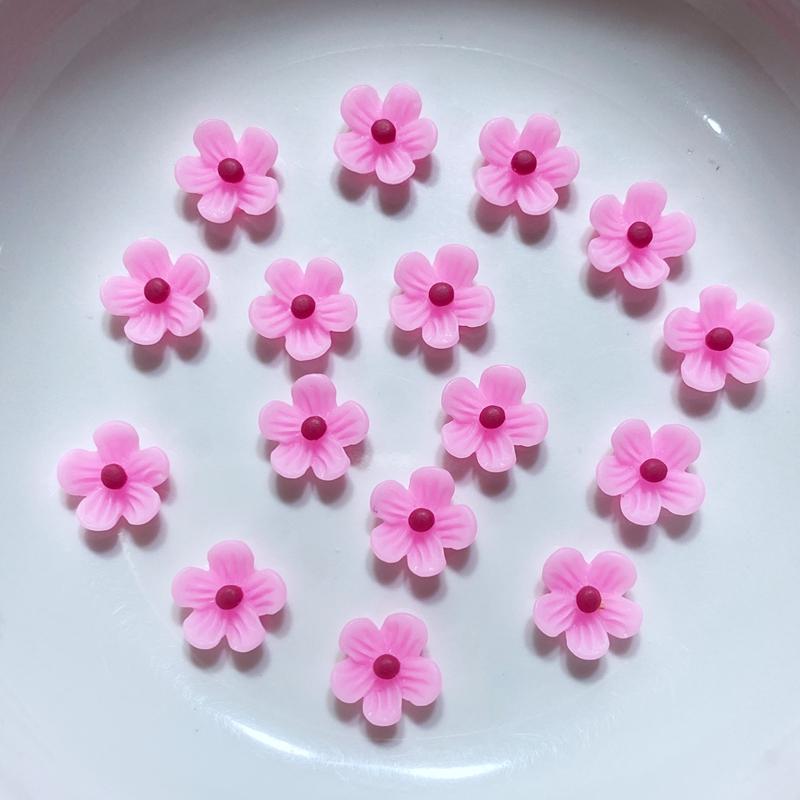 100Pcs New Cute Mini 9mm Flower Flat Back Resin Scrapbooking DIY Jewelry Craft Decoration Accessorie