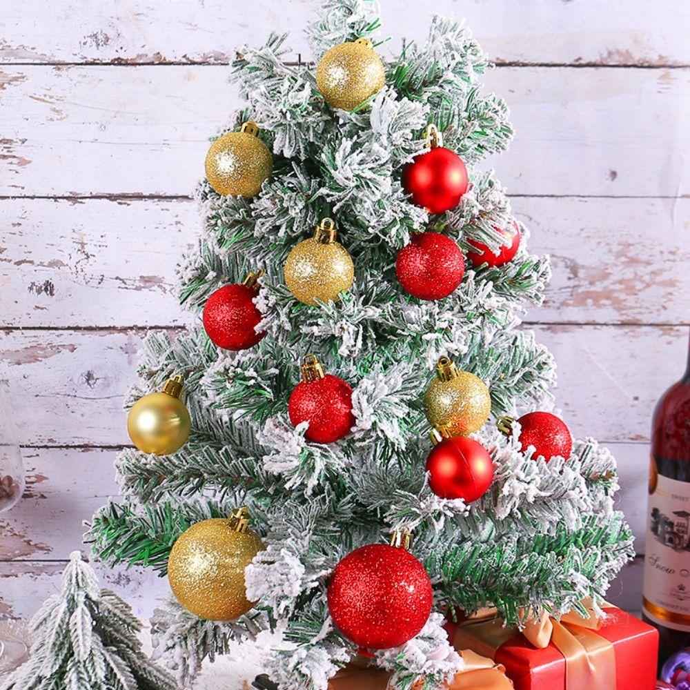 42Pcs Creative Christmas Balls Set 3/4/5cm Colorful Electroplated Christmas Hanging Balls Waterproof Plastic Xmas Tree Pendants