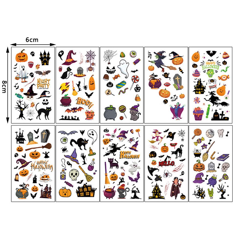Für Kinder und Erwachsene Tattoos Wasserdicht für Partydekorationen Halloween Temporäre Tattoos Sicher Sanft zur Haut