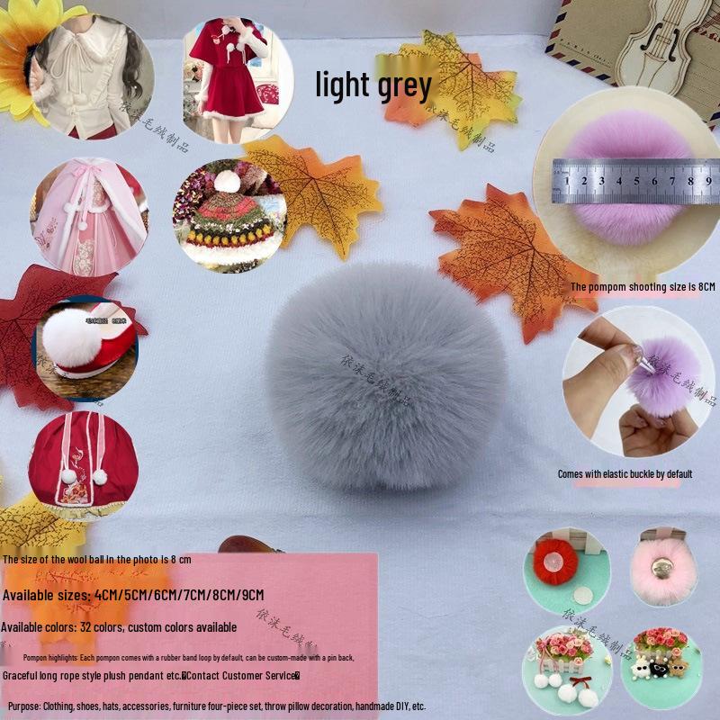 Imitation Rabbit Fur Pom-Poms: 4cm, 6cm, 7cm DIY Plush Balls for Jewelry, Clothing, Hats, Shoes, Bags, and Trims