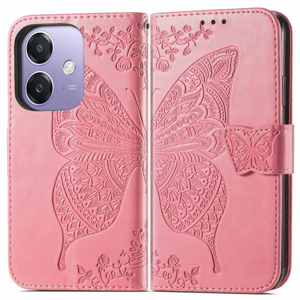 For Oppo A3x 5G Case PU Leather Wallet Phone Cover Butterfly Pattern