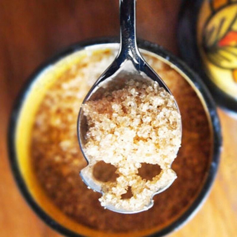 New Skull Spoon Creative Skull Spoon Reduce Sugar Salt Spoon Stainless Dessert Ice Cream Spoon