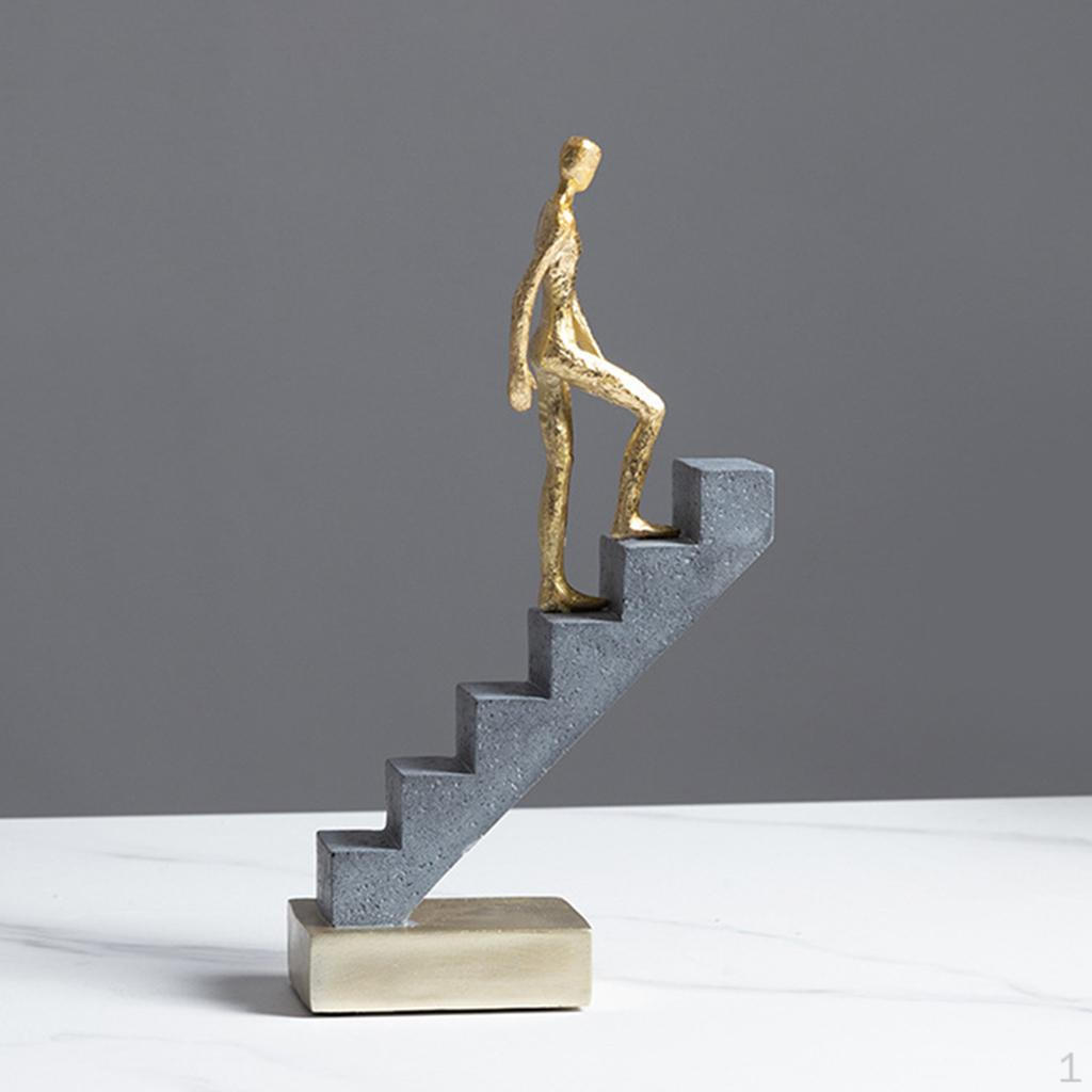 Stairs Thinker Sculpture Modern Figurine Statue Desk Decor Artwork S
